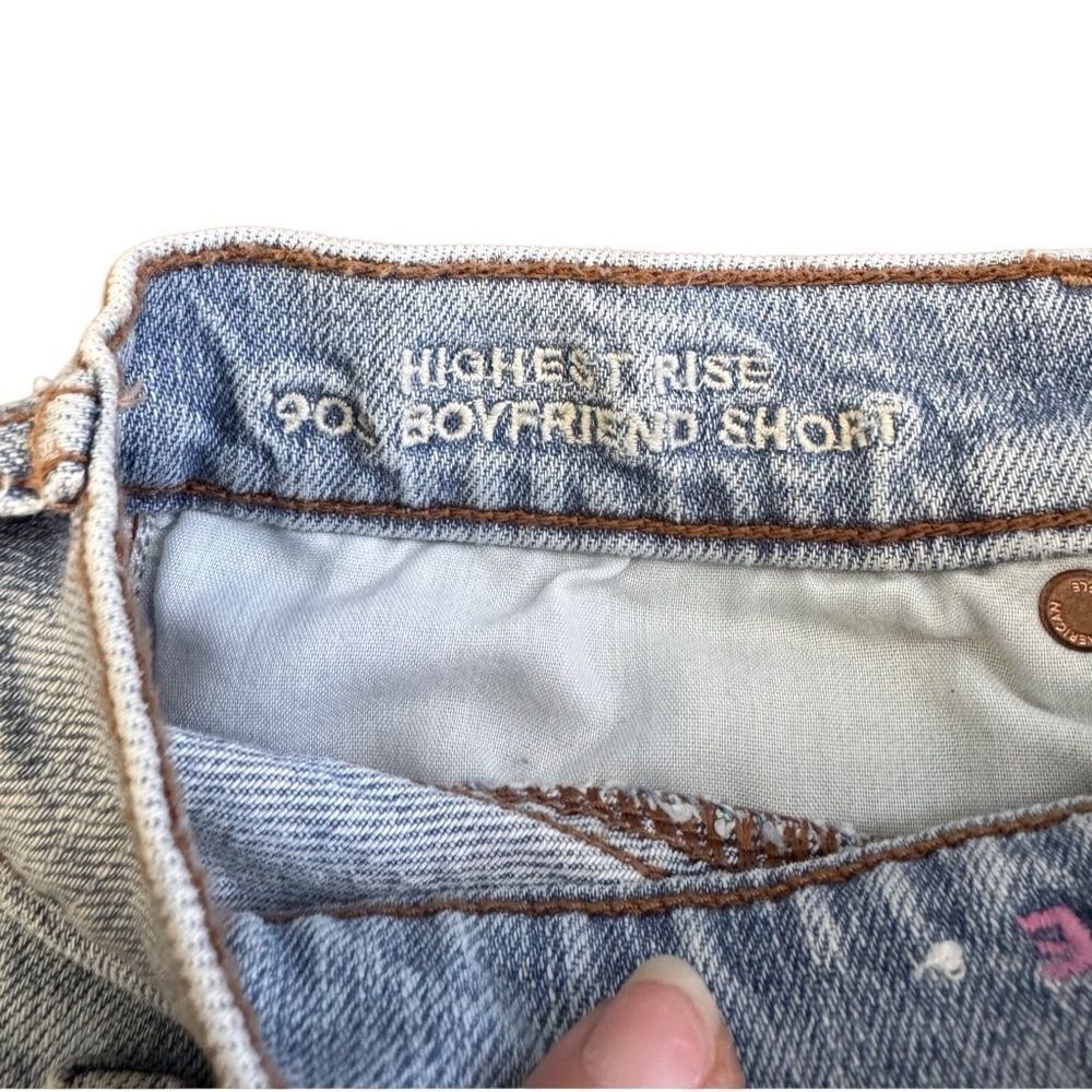 American Eagle Pride Light Wash Patchwork Highest… - image 5